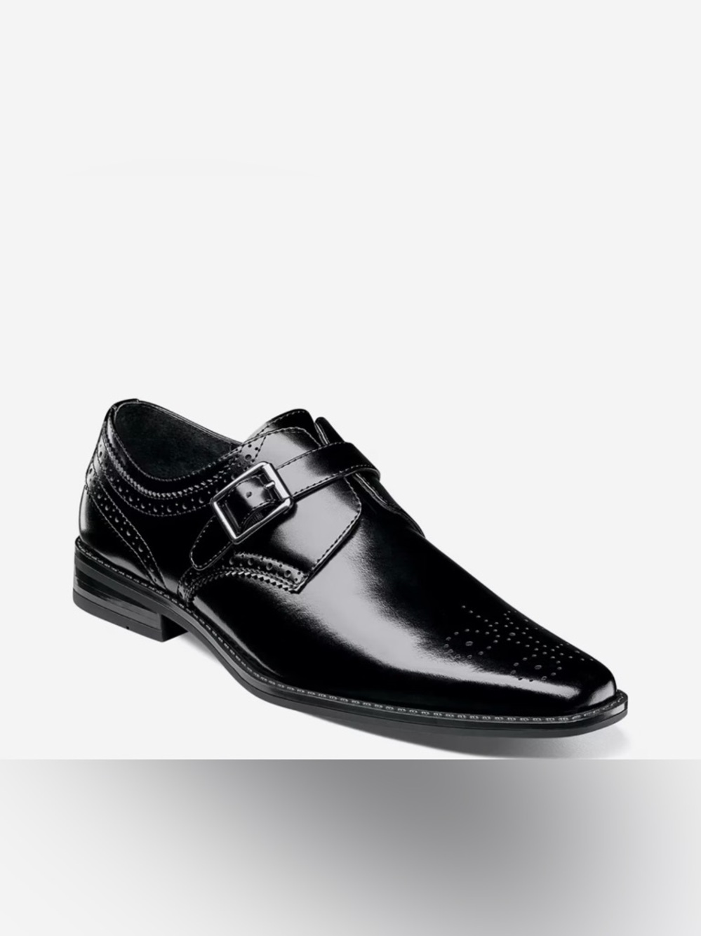 Stacy Adams Black Patent Single Strap Monk Style Slip-On Dress Shoe    9 Wide